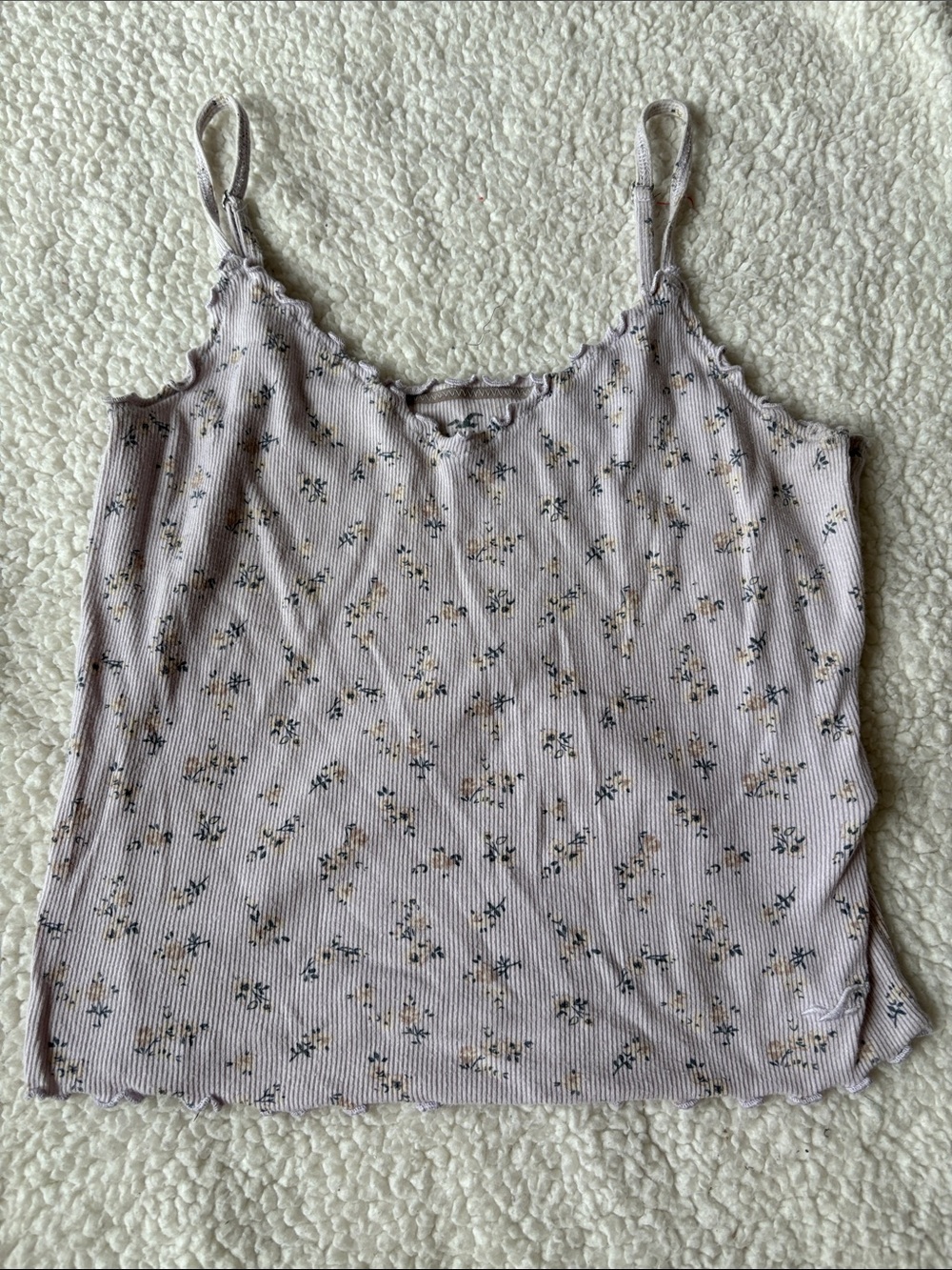 Hollister mini ribbed cropped floral tank